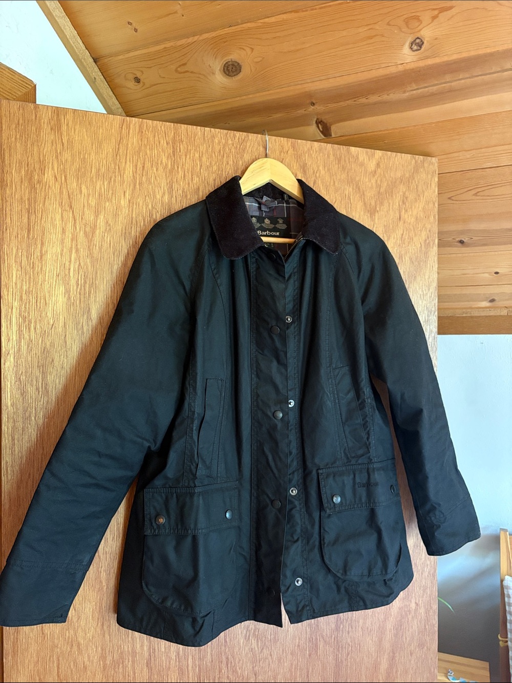 Barbour Beadnell Waxed Jacket Black size 6